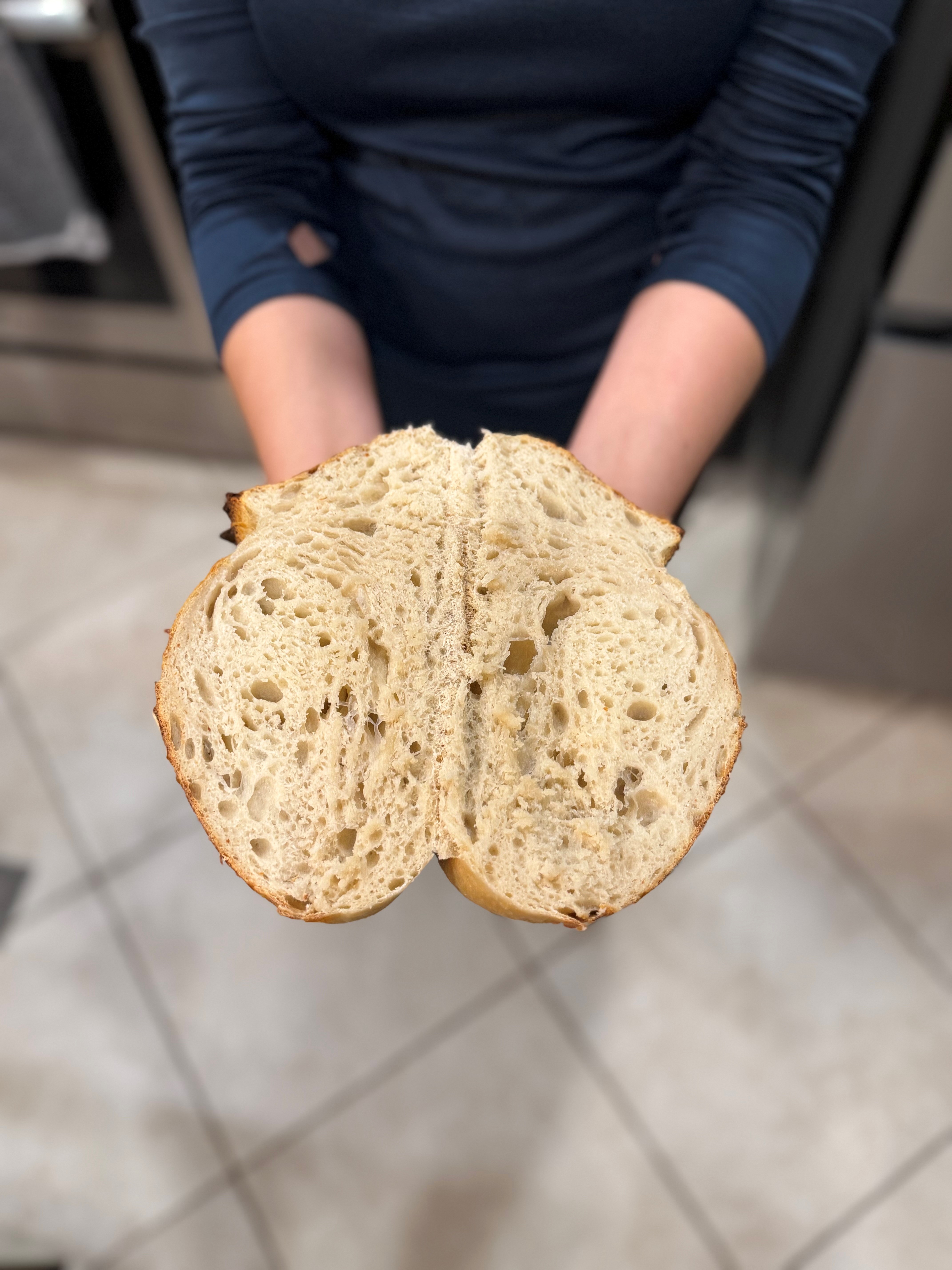 Sourdough crumb shot